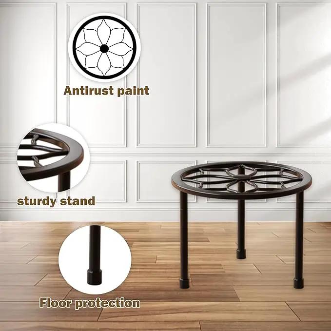 Metal Plant Stand Indoor Outdoor,Indoor Plant Stands for Patio Rust Proof,Heavy Duty Flower Pot Stands for Multiple Plant,Black Potted Plant Holder for Garden Home (5 Pack Black) by GreenHaven Gardens