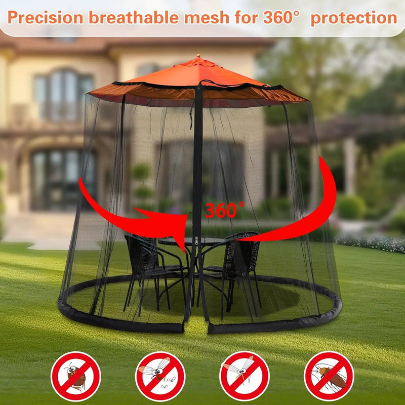 7.5-10FT Mosquito Netting for Patio - Mosquito Net for Patio Garden and Outdoor Umbrellas with Zipper and Adjustable, Umbrella Netting for Outdoor Umbrellas by GreenHaven Gardens