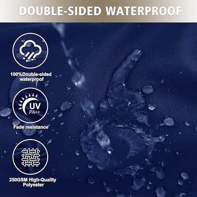 Outdoor Chair Cushions, Waterproof Outdoor Cushions for Patio Furniture w/Fade-Resistant, Removable & Machine-Washable Covers, 19x19 Inch, Ideal for Seat in Gardens/Porch – Set of 1/2/4, Navy Blue by GreenHaven Gardens