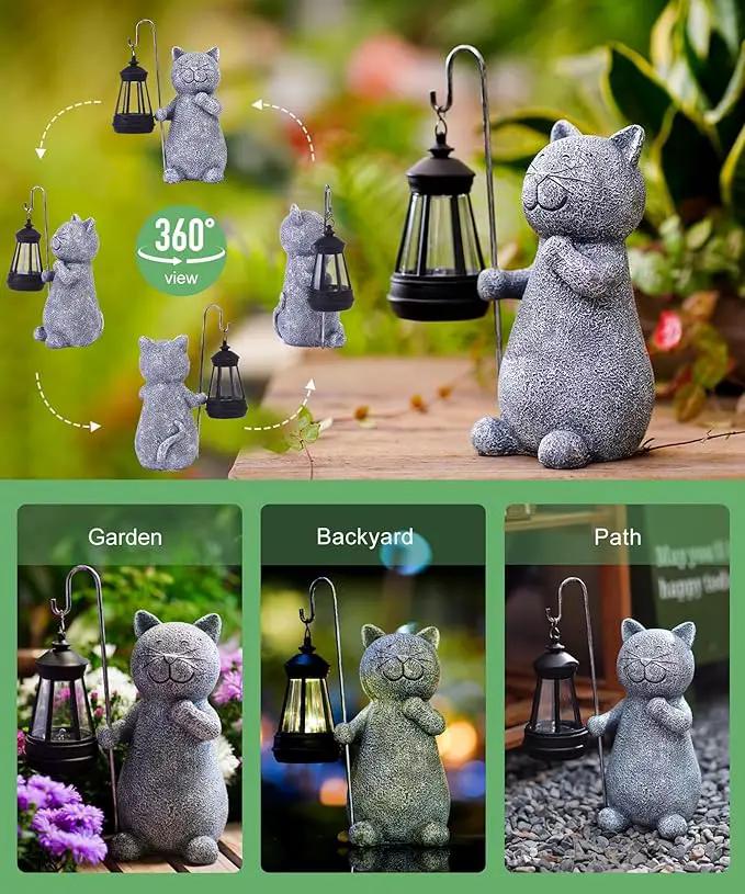 Solar Statue for Garden Decoration: Outdoor Sculpture for Yard Lawn Home House Balcony Patio - Unique Housewarming Gift for Lover Mom Women Grandma by GreenHaven Gardens