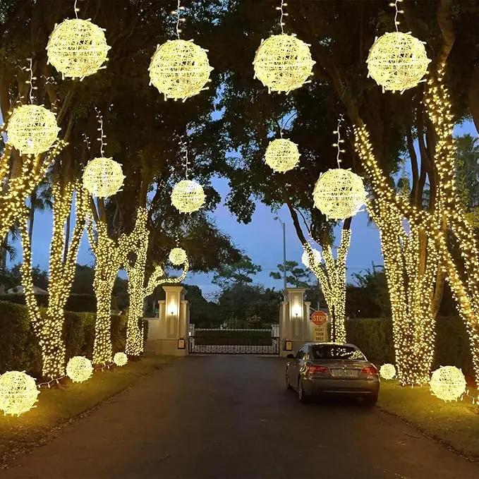 Christmas String Lights Outdoors,4 Pack 7.96" Sphere Lights,Ball Tree Garden Globe Lights for Home, Party, Christmas, Porch Patio,Wedding, Garden,Tree Decoration with Plug by GreenHaven Gardens