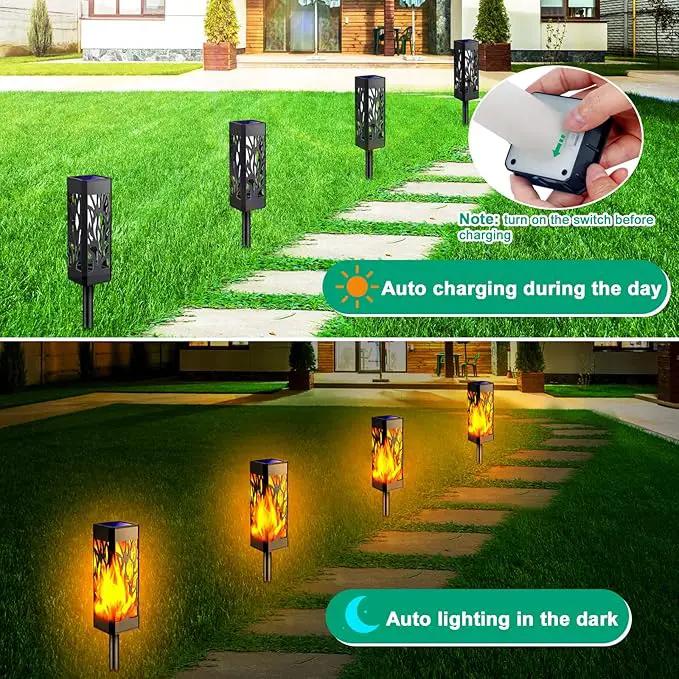TomCare Flickering Flames Pathway Lights Solar Powered Decorative Garden Waterproof Torch Outdoor Landscape Lighting for Yard Patio by GreenHaven Gardens