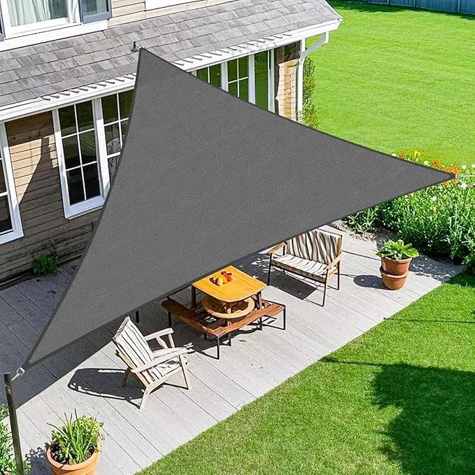 Amagenix Sun Shade Sail 5'X5'X5' Curved Edge Outdoor Shade Canopy Dark Grey Breathable 95% UV Block Shade Cloth for Patio Garden Backyard (We Make Custom Size) by GreenHaven Gardens