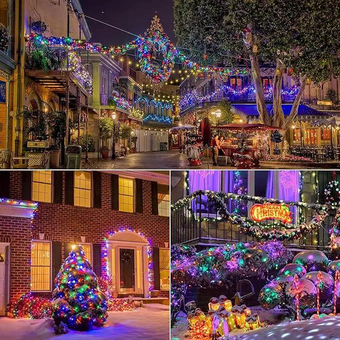 Solar Christmas Lights Outdoor Waterproof, 400 LED 137FT Solar Powered LED String Lights Green Wire with 19 Modes Waterproof Fairy Lights for Bedroom Patio Garden Tree Party Yard Decoration by GreenHaven Gardens