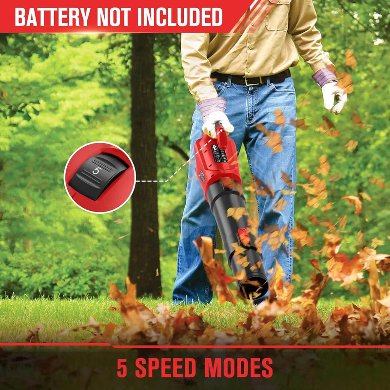 Cordless Leaf Blower Up to 500CFM Compatible with Milwaukee M18 Battery (Tool Only), Electric Leaf Blower Cordless with 5 Speed Modes, Battery Powered Leaf Blowers for Lawn Care, Yard by GreenHaven Gardens