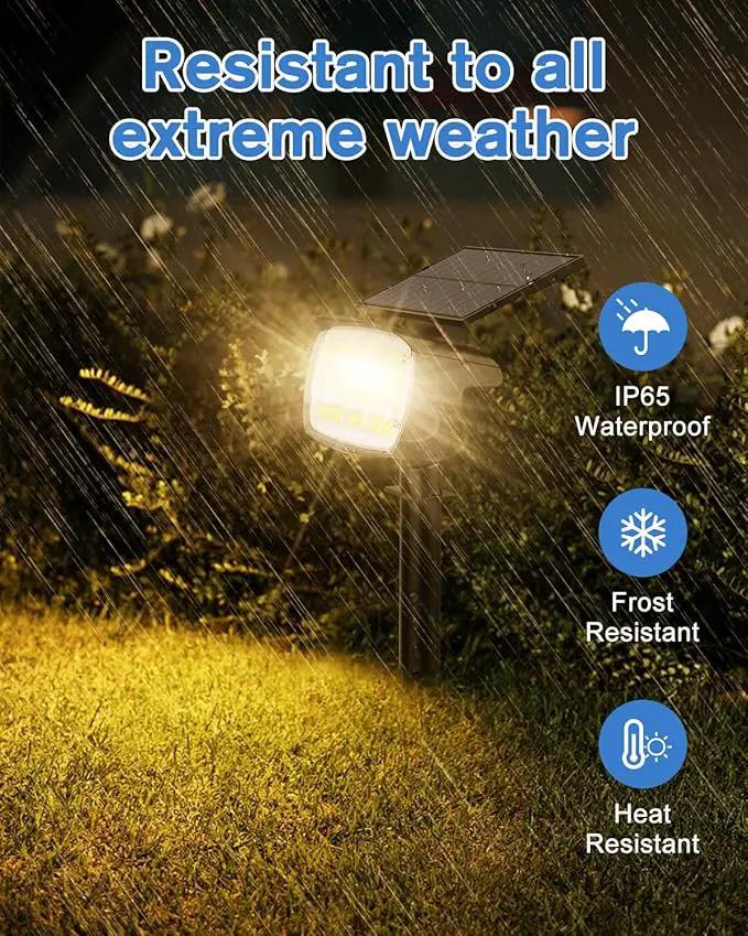 Fabrito Solar Spot Lights Outdoor 136 LEDs, Large Area Lighting Solar Lights Outdoor, 6 Pack IP65 Waterproof Landscape Spotlights Auto On/Off for Yard, Garden, Pathway, Plants,Tree (Warm White) by GreenHaven Gardens