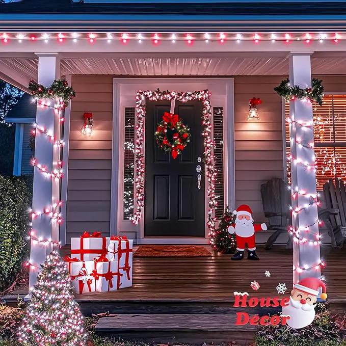 JMEXSUSS 500 LED Red and White Christmas Lights, 173ft 8 Modes Christmas String Lights Outdoor Waterproof Plug in Christmas Tree Lights for House Xmas Tree Party Holiday Decor by GreenHaven Gardens