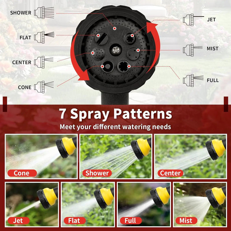 NEXCOVER Garden Hose Nozzle Sprayer - 7 Adjustable Watering Patterns Nozzle for Water Hose, Non-Slip Garden Spray Nozzle for Car Washing, Watering Plants, Pets Showering, Lawns Cleaning, Yellow by GreenHaven Gardens