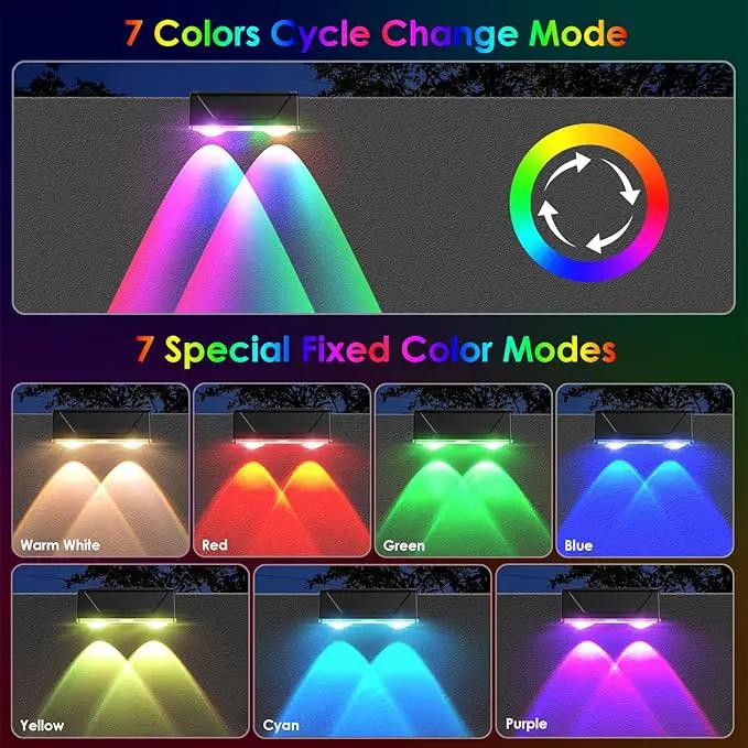Derynome Solar Fence Lights Outdoor - Dusk to Dawn IP45 Waterproof Solar Garden Lights for Outside, Step, Backyard, Railing, Step, Patio & Wall (Color Change+7 Color, 12 Pack) by GreenHaven Gardens