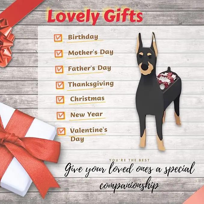 Doberman Dog Planter Plant Pots,Cute Garden Dog Flower Planter,Dog Planters Birthday Gifts for Women,Office,Indoor/Outdoor Decor（9.45 * 5.28 * 13.58in） by GreenHaven Gardens