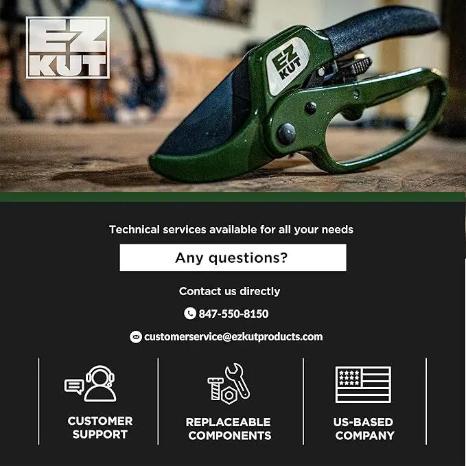 EZ Kut Heavy Duty Pruning Shears Green - with Ratcheting Action Great Garden Hand Tool Clippers Gardening pruners arthritis tools Ratcheting Anvil Hand Pruner Pruning Shears Heavy Duty Since 1988 by GreenHaven Gardens