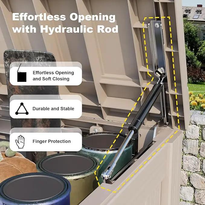 150 Gallon Resin Outdoor Deck Box Waterproof Patio Furniture, Garden Tools, Cushions, Pool Accessories Outside Storage Box (150 Gallon,Grey) by GreenHaven Gardens