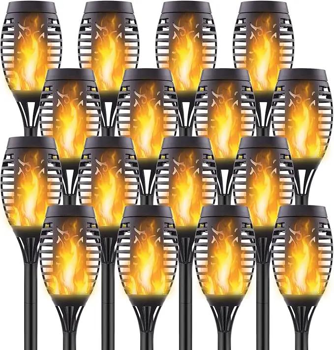 16 Pack Upgraded Solar Lights Outdoor, Mini Solar Torch Lights with Flickering Flames, Waterproof Landscape Decoration Dancing Flame Lights for Garden Pathway Yard, Auto On/Off Dusk to Dawn by GreenHaven Gardens