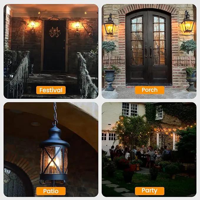 Hompavo 【Upgraded】 LED Flame Light Bulbs, 3 Modes Flickering Light Bulbs, E12 Chandelier Base Candle Fire Light Bulb for Halloween, Christmas, Party, Porch, Indoor & Outdoor Home Decoration - 2 Pack by GreenHaven Gardens