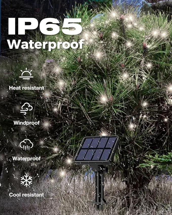 3 Pack Solar Fairy Lights for Outside Waterproof, 49FT/15M 150LED Solar String Light Outdoor 8 Modes Solar Twinkle Lights for Garden Yard Christmas Tree Wedding Party Decor, Cool White by GreenHaven Gardens