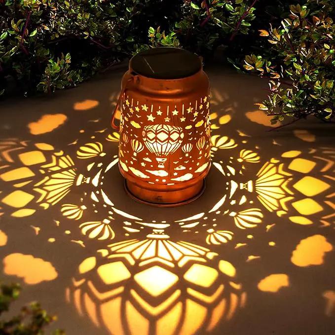Solar Lanterns Outdoor Garden Decor, Gifts for Women, Mom, Grandma, Birthday, Thanksgiving, Decorative Waterproof Hanging Metal LED Light for Yard, Patio, Lawn, Landscape, Backyard (Hot Air Balloon) by GreenHaven Gardens