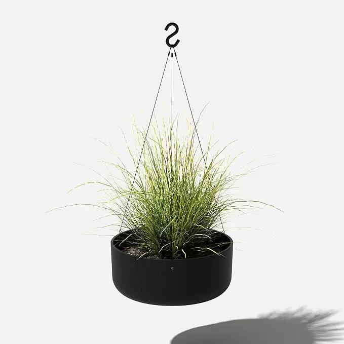 Veradek Mason Series Hanging Kona Planter - Round Planter for Outdoor Balcony/Patio | Made from Plastic-Stone Composite with Hanging Attachment | Modern Décor for, Flowers, Succulents, Small Plants by GreenHaven Gardens