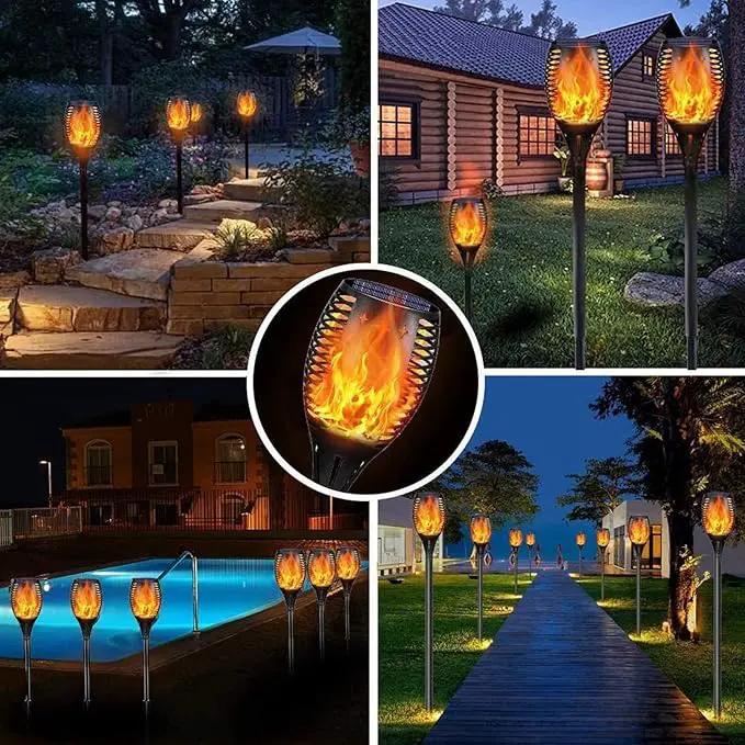 YoungPower Solar Outdoor Torch Lights Flickering Flame, 43" Outdoor Path Lights Waterproof Torch for Garden Yard Patio, 8 Pack by GreenHaven Gardens