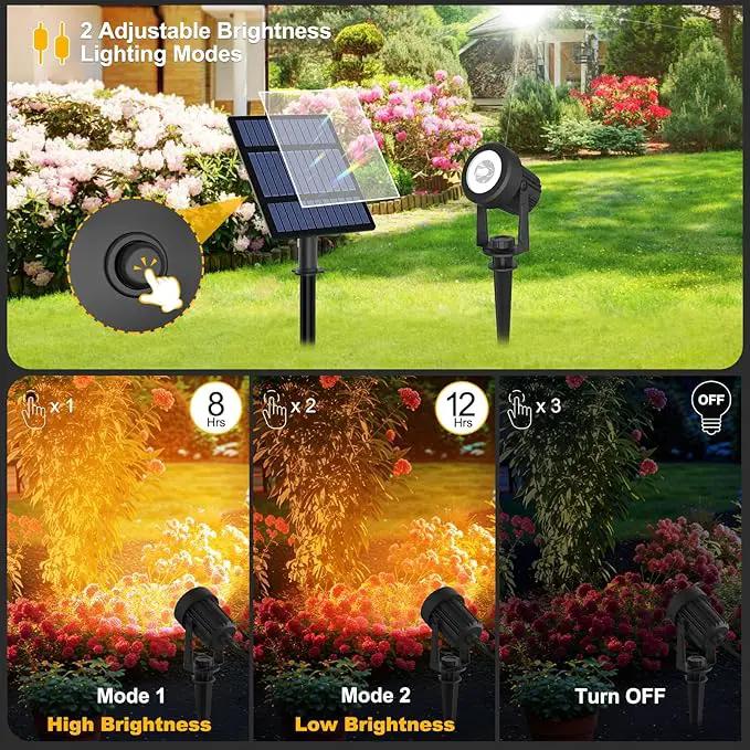 T-SUNUS 6-in-1 Solar Spot Lights for Outdoor Warm White 3000K Landscape Spotlight IP65 Waterproof Separated Panel Uplights with 9.8ft Cable Auto On/Off for Tree Yard Lawn House Driveway Pathway Pool by GreenHaven Gardens