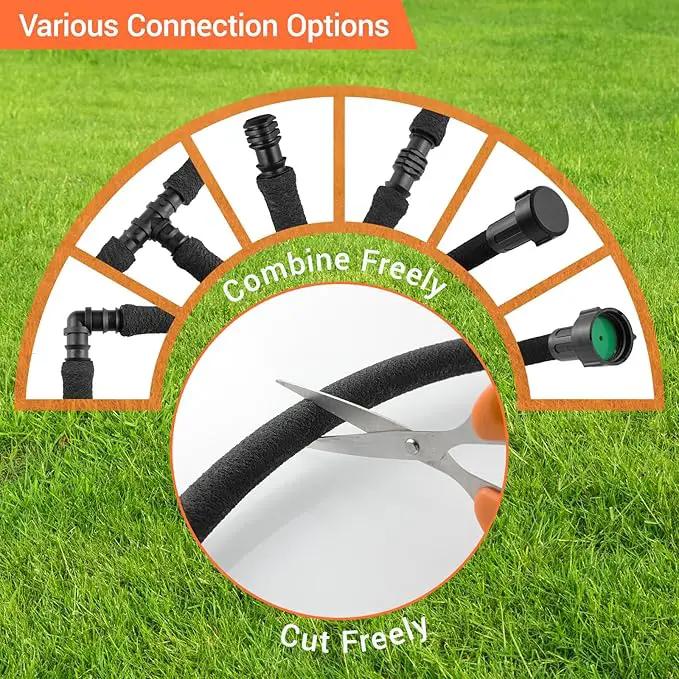 MAMIZO Soaker Hose Kit 150 ft 1/2", Solid Brass Connectors Rubber Longer Lasting, Heavy Duty Drip Hose to Save 70% Water, Soaker Hose for Garden, Lawn and Yard by GreenHaven Gardens