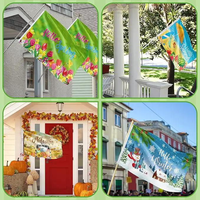 12 Pcs Seasonal Garden Flag 3 x 5 ft Yard Flags for Outside Double Sided Holiday Banner with Grommets for Spring Summer 4th of July Outdoor Banner Decorations by GreenHaven Gardens