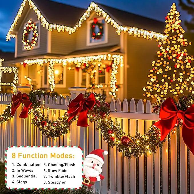 JMEXSUSS 1000LED Green Wire String Lights Warm White by GreenHaven Gardens