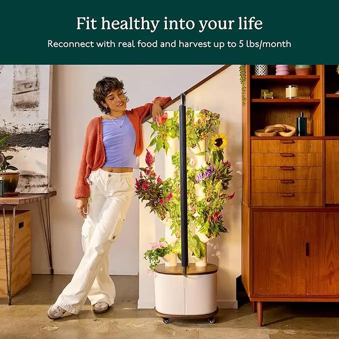 Gardyn Studio Hydroponics Growing System Kit & Vertical Indoor Garden Planter | Smart Herb Garden | Includes 16 Non-GMO Indoor Plants, Herbs, Vegetables & LED Grow Light for Your Home Gardening System by GreenHaven Gardens