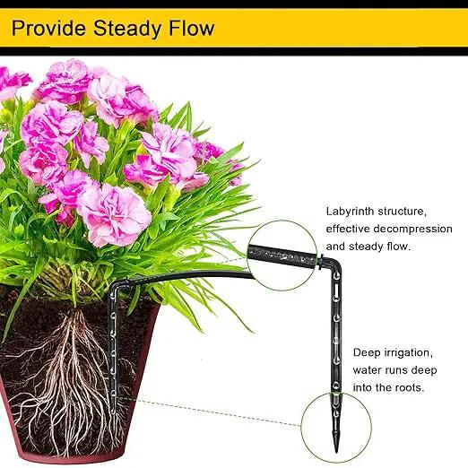 Drip Irrigaition Kits for 1/4" Tubing 32ft, Silicone Hose Drip Irrigation Accessories Compatible Automatic Drip Kit or Watering System Fittings Kit Pack by GreenHaven Gardens