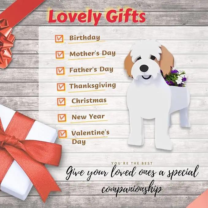 Karelian Bear Dog Planter Plant Pots,Cute Garden Dog Flower Planter,Dog Planters Birthday Gifts for Women,Office,Indoor/Outdoor Decor（9.45 * 8.15 * 13.39in） by GreenHaven Gardens