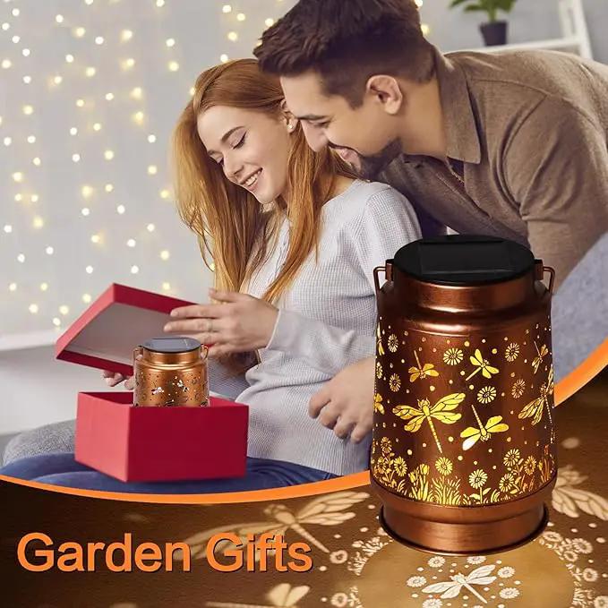 Solar Lanterns Outdoor Waterproof Dragonfly Garden Decor Gifts for Women Mom Grandma Hanging Solar Lights Metal Solar Decoration Outside for Yard, Patio, Backyard, Porch by GreenHaven Gardens