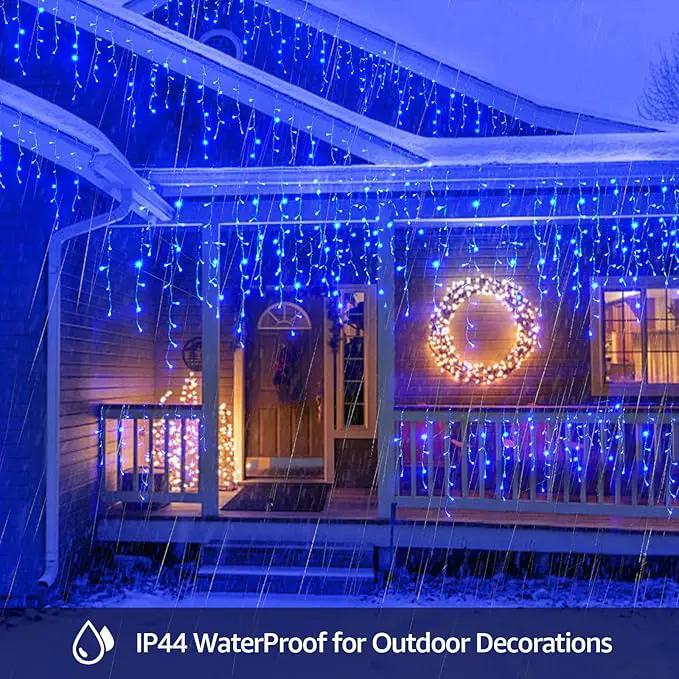 Led Christmas Lights Outdoor Christmas Decorations Hanging Lights 400LED 8 Modes 75 Drops, Waterproof Outdoor Indoor Fairy Christmas Lights for Party, Holiday, Wedding Decorations (Blue) by GreenHaven Gardens