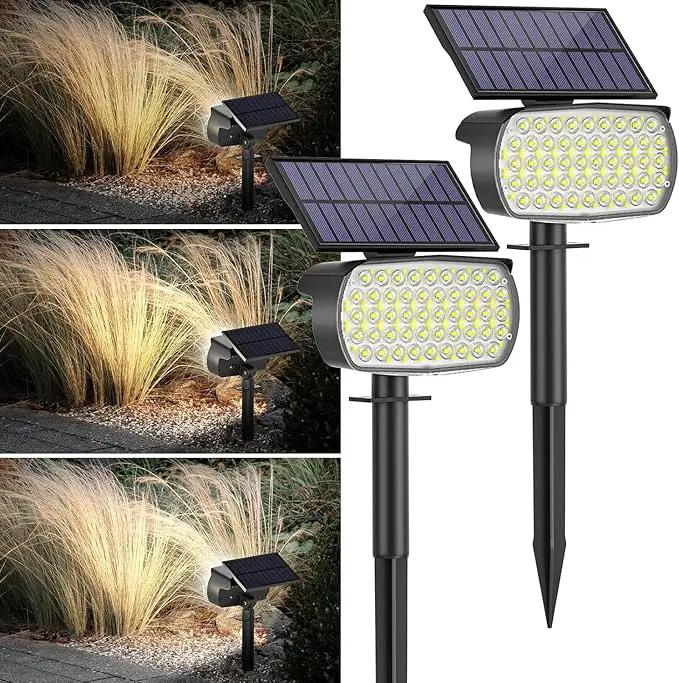 108 LED Solar Spot Lights Outdoor, Solar Lights Outdoor IP65 Waterproof, 3 Modes Solar Landscape Spotlights, Large Panel Solar Powered Lights for Garden Yard Pathway(Cool White/2 Pack) by GreenHaven Gardens