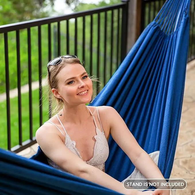 SUNCREAT Hammocks for Outside, Portable Camping Tree Hammock, Hammock Replacement for Stand, Navy by GreenHaven Gardens