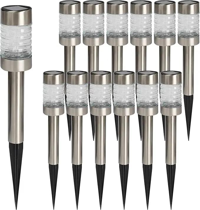 Dazzle Bright Solar Pathway Lights Outdoor, 12 Pack LED Solar Powered Waterproof Garden Lights, Landscape Lighting for Walkway Driveway Lawn Patio Yard Decoration, Warm White by GreenHaven Gardens