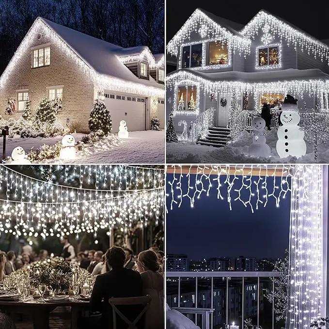 XZAI 800LED 50FT, Icicle String Lights, Plug-in, Cool White, Christmas Party Decors, Connectable, Memory, Remote, 8 Modes, Timer, Dimmable, IP65 Waterproof, Hanging Light for Outdoor & Indoor Use by GreenHaven Gardens