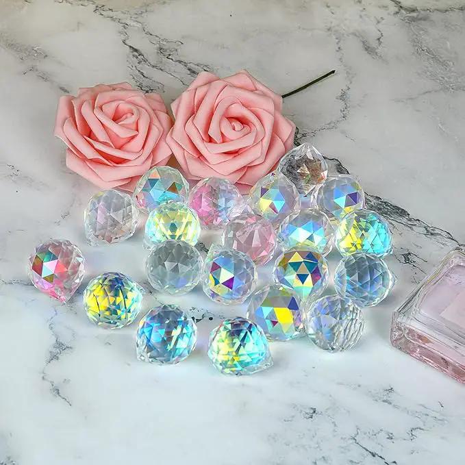 MerryNine 30mm/1.18" 20pack Crystal Ball Prism Sunshine Catcher Rainbow Pendants Maker, Hanging Crystals Prisms for Windows, for Feng Shui, for Gift (AB Color) by GreenHaven Gardens