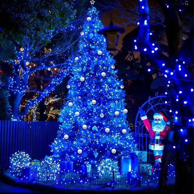 JMEXSUSS 250 LED Blue Christmas String Lights: 91.5ft Extendable Green Wire Blue Christmas Lights Outdoor Waterproof - 8 Modes Christmas Tree Lights Indoor by GreenHaven Gardens
