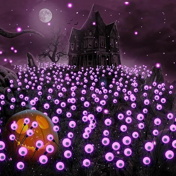 Halloween Decorations Outdoor Solar Scary Eyeball Lights, 4-Pack 32LED Halloween Decor Solar Garden Lights, Waterproof Halloween Yard Decorations Swaying Halloween Pathway Lights for Patio Lawn Party by GreenHaven Gardens