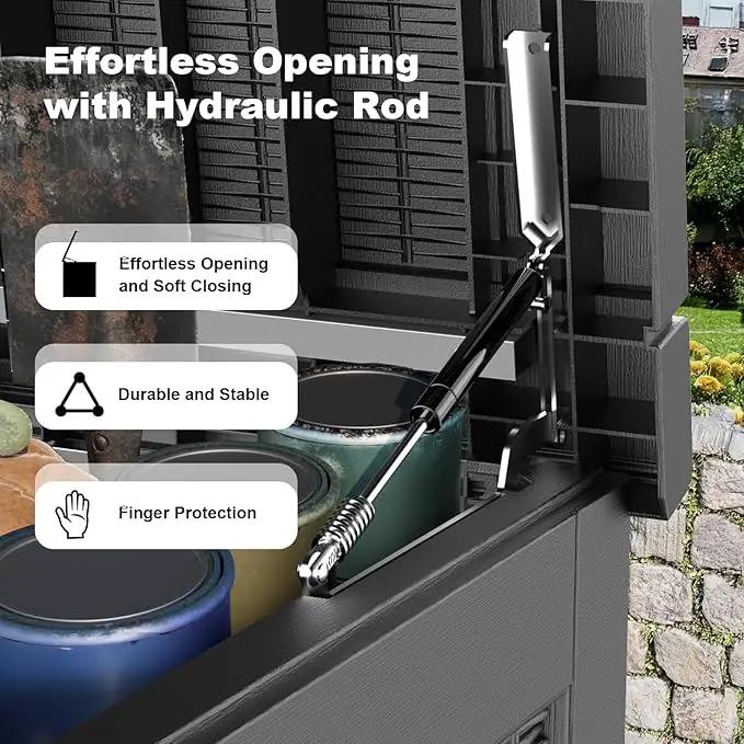 268 Gallon Outdoor Deck Box,Storage Lockable Waterproof Patio Furniture,Garden Tools,Cushions,Pool Accessories Outside Storage Resin Box(Black) by GreenHaven Gardens
