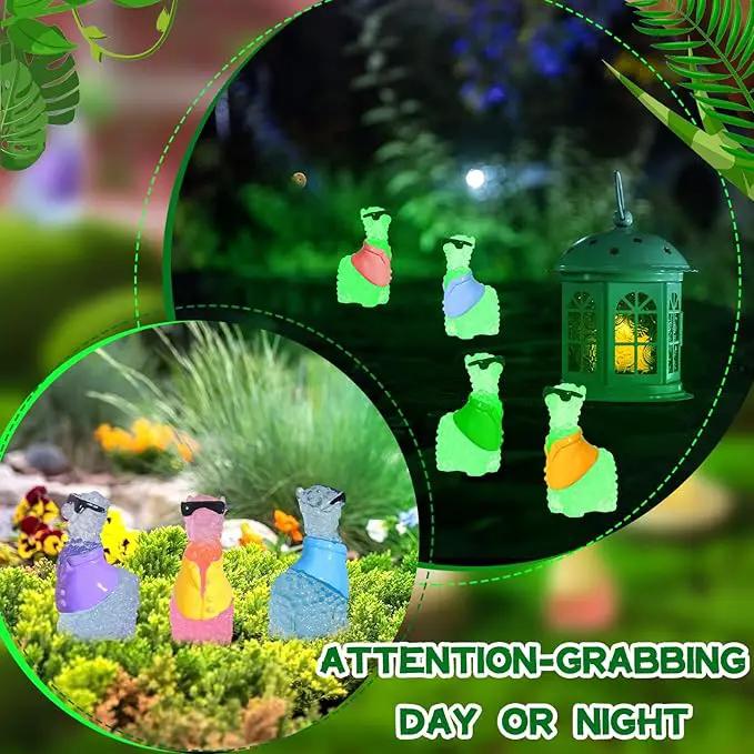Poen 50 Pcs Resin Miniature Alpaca Figurines Glow in Dark Luminous Mini Animals Alpaca Llama for Garden Landscape Aquarium Dollhouse Decor(Elegant Style) by GreenHaven Gardens