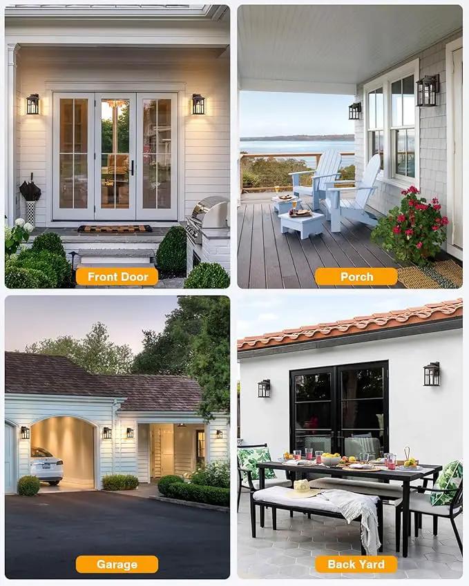 Dusk to Dawn Outside Lights for House, Oil Rubbed Bronze Anti-Rust Aluminum Exterior Lighting Fixtures, Easy-to-Install Waterproof Modern Outdoor Wall Light for Porch, Garage, Front Door by GreenHaven Gardens