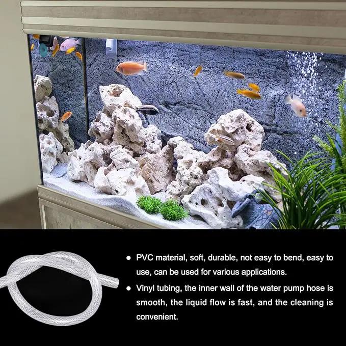 3/8" x 1/2" Braided Clear Plastic PVC Tubing 10ft High Pressure Flexible Reinforced Vinyl Tube, [for Garden Irrigation, Water Hose, Fish Tank, Water Transfer] - 9.5x12.7mm by GreenHaven Gardens