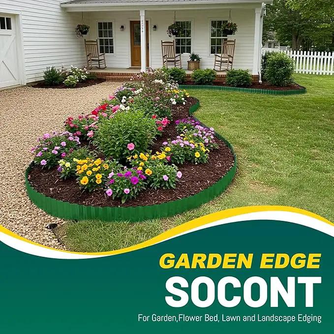 Corrugated Metal Garden Edging, 6"×40Ft Durable Landscape Border for Garden, Lawn, Flower Beds and Paver Edging (Green) by GreenHaven Gardens