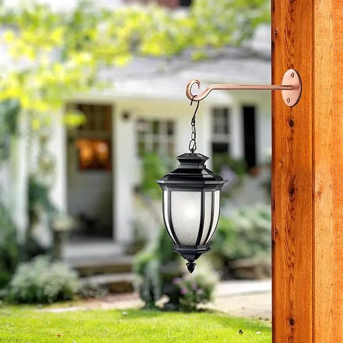 Monarch Abode Wall Mount Plant Hook Premium Metal Decorative Hanging Bracket for Plants Bird Feeders Planters Home Decor, Heavy Duty, 7.5 inch, Set of 2, Brushed Copper Finish by GreenHaven Gardens