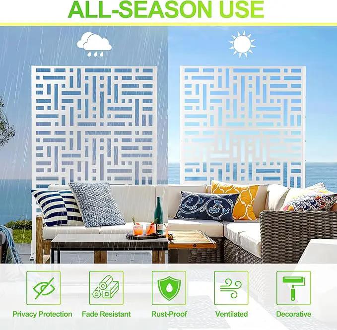 Outdoor Privacy Screen,72" H×47" W Metal Privacy Screen, Freestanding Privacy Fence Panels for Patio by GreenHaven Gardens