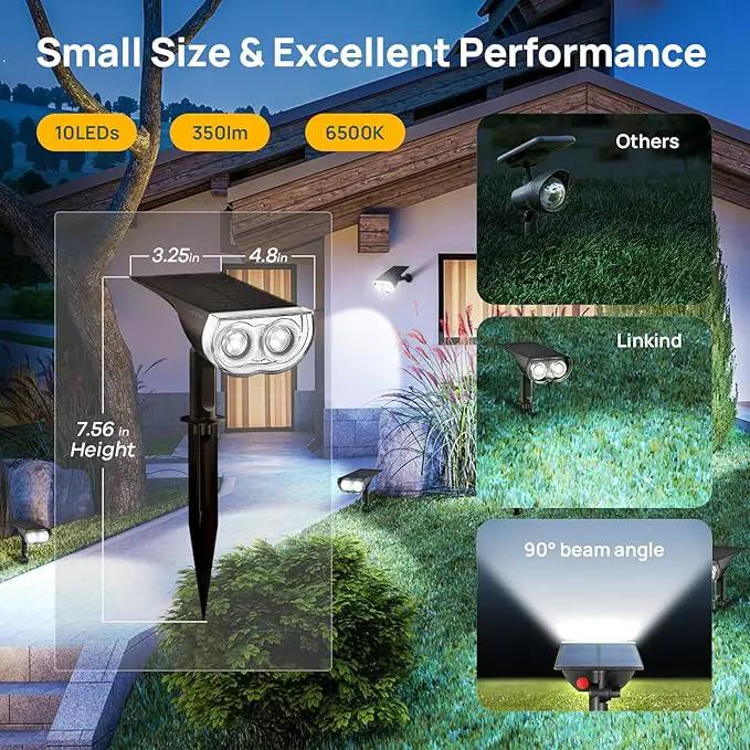 Linkind StarRayS Solar Lights Outdoor, Bright Solar Spot Lights Outdoor, IP67 Waterproof Spotlights for Garden, Yard, Landscape, Walkway, Daylight, 6 Pack by GreenHaven Gardens