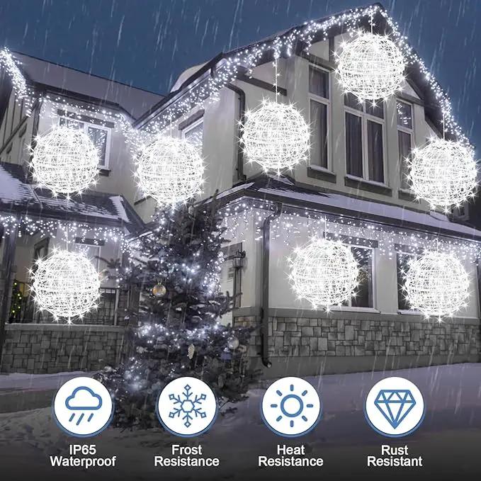 Christmas String Lights Outdoors,4 Pack 15.74" Sphere Lights,Ball Tree Garden Globe Lights for Home, Party, Christmas, Porch Patio,Wedding, Garden,Tree Decoration with Plug by GreenHaven Gardens