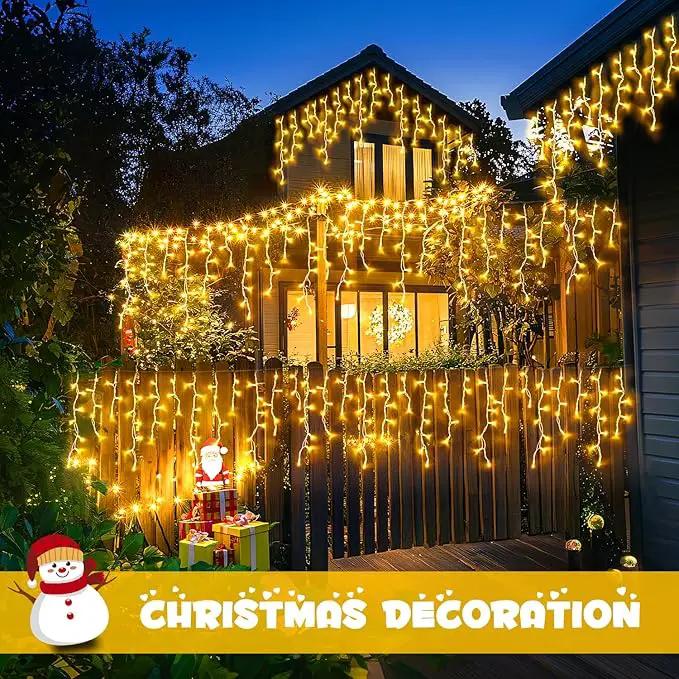 JMEXSUSS 800 LED Icicle Lights for Outside, Icicle Christmas Lights Outdoor, Warm White Christmas Lights for House Holiday Party Wedding Christmas Decorations by GreenHaven Gardens