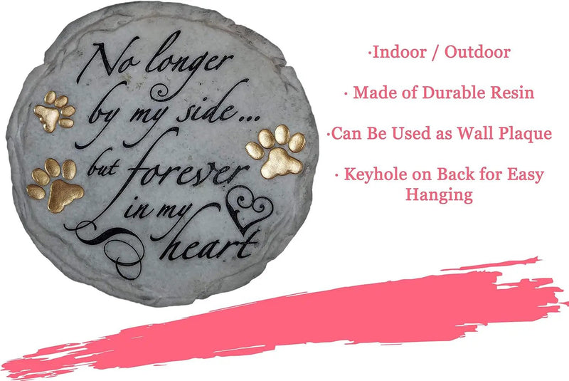 Spoontiques - Garden Décor - No Longer by My Side Stepping Stone - Decorative Stone for Garden, 9.63" Diameter by GreenHaven Gardens
