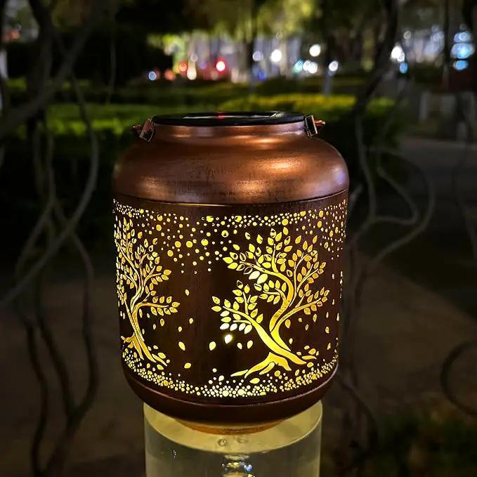 Solar Lanterns Outdoor, Waterproof Hanging Solar Lantern Garden Decor, Solar Lights for Backyard Porch Patio Table Yard Balcony Lawn Pathway, Tree of Life Gifts for Women Grandma Mom by GreenHaven Gardens